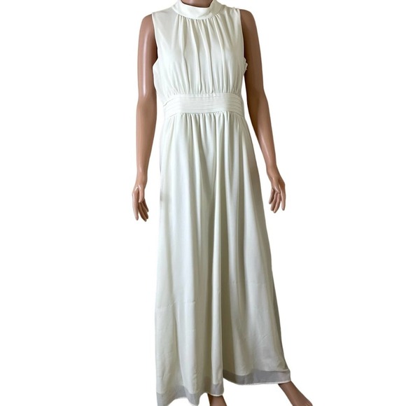 - Azalea brand maxi dress white LG Bridesmaid wedding dress SZ L side zip - Picture 2 of 10